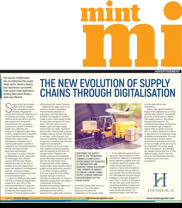 The new evolution of supply chains through digitalisation