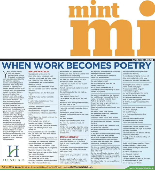 When work becomes poetry